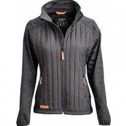 Jacke, Hybrid-Fleece, Damen, Anthrazit 